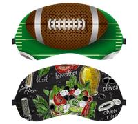 Lot de 2 masques de sommeil pour dormeurs sur le dos et sur le côté - Menu de recettes de salade grecque - Tableau noir - Masque pour les yeux 100 % bloquant la lumière - Réglable et respirant - Zéro