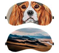 Lot de 2 masques de sommeil pour dormeurs sur le dos et sur le côté, paysage d'autoroute des prairies, masque de montagne 100 % bloquant la lumière, réglable et respirant, zéro pression oculaire