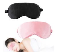 Lot de 2 masques de sommeil pour femme - Masque de sommeil confortable - Masque de sommeil Manta - En soie - Pour le sommeil, la pause, les voyages et l'endormissement paisible - Pour homme et femme