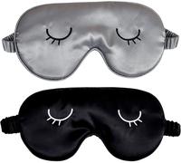 Lot De 2 Masques De Sommeil Pour Femme (Noir,Gris)