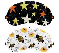 Lot de 2 masques de sommeil pour Halloween, boule de riz japonaise, masque pour les yeux bloquant complètement la lumière pour les yeux pour dormir sur le côté, zéro pression oculaire, bandeau pour