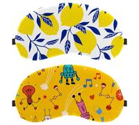 Lot de 2 masques de sommeil pour homme et femme, masque de sommeil respirant jaune robot, zéro pression oculaire pour dormir