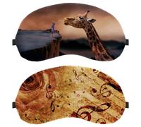 Lot de 2 masques de sommeil pour homme et femme, motif notes de musique rose, sans pression, masque de nuit respirant, blocage de la lumière