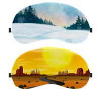 Lot de 2 masques de sommeil pour homme et femme - Motif scène du Far West - Respirants - Zéro pression oculaire pour dormir