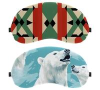 Lot de 2 masques de sommeil pour homme et femme qui dorment sur le côté - Motif ours polaire - Avec sangle réglable - Bandeau pour les yeux de nuit