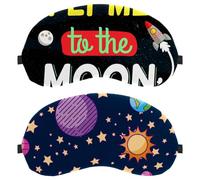 Lot de 2 masques de sommeil pour hommes et femmes qui dorment sur le côté, avec système solaire, galaxie, astronomie, univers bloquant la lumière avec sangle réglable, bandeau pour les yeux de nuit