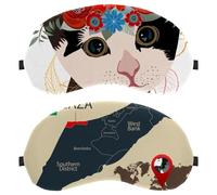 Lot de 2 masques de sommeil pour hommes et femmes qui dorment sur le côté, carte d'Israël et bande de Gaza, masque bloquant la lumière avec sangle réglable, bandeau pour les yeux de nuit