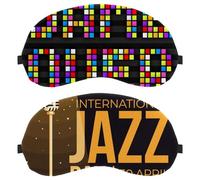 Lot de 2 masques de sommeil pour la journée internationale du jazz le 30 avril, masque pour les yeux pour homme et femme, masque de sommeil respirant, zéro pression oculaire pour dormir