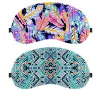 Lot de 2 masques de sommeil pour les yeux de style indien bohème et bohème pour dormir sur le côté, masque de sommeil doux pour homme et femme, blocage complet de la lumière, bandeau pour les yeux de