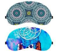 Lot de 2 masques de sommeil pour les yeux pour dormir sur le côté, bandeau anti-pression pour les yeux, attrape-rêves bleu, couverture de sommeil réglable, bloque complètement la lumière