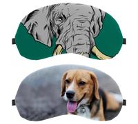 Lot de 2 masques de sommeil pour les yeux pour dormir sur le côté, bandeau pour les yeux de nuit zéro pression oculaire, motif chien beagle assis sur la route, housse de sommeil réglable, bloque la
