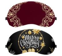 Lot de 2 masques de sommeil pour les yeux pour dormir sur le côté, boule de pomme de pin de Noël, étoiles, bandeau de nuit zéro pression oculaire, couverture de sommeil réglable, bloque complètement
