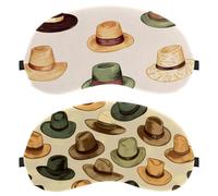 Lot de 2 masques de sommeil pour les yeux pour dormir sur le côté, chapeaux de cowboy vintage West Wild avec bandeau pour les yeux zéro pression nocturne, couverture de sommeil réglable, bloque