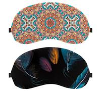 Lot de 2 masques de sommeil pour les yeux pour dormir sur le côté, collection de plumes, bandeau pour les yeux de nuit zéro pression oculaire, couverture de sommeil réglable, bloque complètement la