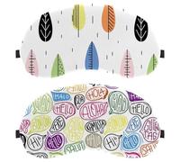 Lot de 2 masques de sommeil pour les yeux pour dormir sur le côté, différentes langues - Masque de sommeil avec mot « Hello Word » - Masque pour les yeux bloquant la lumière - Couverture douce pour