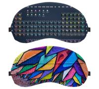 Lot de 2 masques de sommeil pour les yeux pour dormir sur le côté, gribouillage coloré, peinture de rue artistique, zéro pression oculaire, masque de sommeil réglable, bloque la lumière