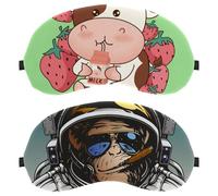 Lot de 2 masques de sommeil pour les yeux pour dormir sur le côté, masque de nuit amusant avec motif gorille zéro, pression des yeux, couverture de sommeil réglable, bloque la lumière