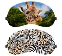 Lot de 2 masques de sommeil pour les yeux pour dormir sur le côté, masque de sommeil à motif animal zèbre et léopard, masque pour les yeux, masque pour les yeux, masque doux pour les yeux, pour voyage