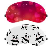 Lot de 2 masques de sommeil pour les yeux pour dormir sur le côté, masque de sommeil doux pour bébé, panda, animal chinois, masque de sommeil noir et blanc, masque pour les yeux bloquant la lumière