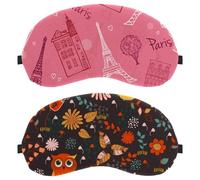Lot de 2 masques de sommeil pour les yeux pour dormir sur le côté, masque de sommeil en forme de hibou, masque pour les yeux bloquant la lumière, couverture douce pour les yeux, pour voyage, sieste