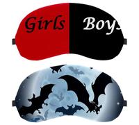 Lot de 2 masques de sommeil pour les yeux pour dormir sur le côté, masque de sommeil, masque pour les yeux bloquant la lumière, chauve-souris d'Halloween pleine lune doux pour voyage, sieste, avion