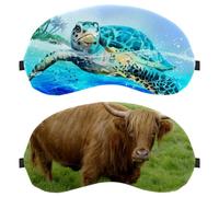 Lot de 2 masques de sommeil pour les yeux pour dormir sur le côté, masque de sommeil pour herbivore, animal de ranch, vache, bovins, masque doux pour les yeux, couverture de protection des yeux pour