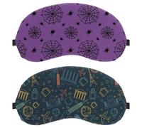 Lot de 2 masques de sommeil pour les yeux pour dormir sur le côté, masque de sommeil pour la journée mondiale du tourisme, masque pour les yeux coloré et sombre avec tour Eiffel bloquant la lumière