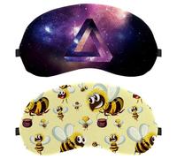 Lot de 2 masques de sommeil pour les yeux pour dormir sur le côté, motif miel, zéro pression oculaire, masque de nuit réglable, bloque complètement la lumière