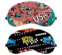 Lot de 2 masques de sommeil pour les yeux pour dormir sur le côté, voiture colorée Speed Racer sans pression oculaire, masque de nuit réglable, bloque complètement la lumière