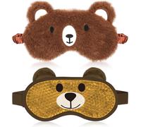 Lot De 2 Masques De Sommeil Rafraîchissants Pour Les Yeux-Motif Ours Brun
