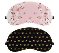 Lot de 2 masques de sommeil respirants avec motif pot de miel sur fond noir, bloquant la lumière pour les yeux pour homme et femme, masque de nuit