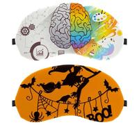 Lot de 2 masques de sommeil respirants, chauve-souris de sorcière, jaune pour homme et femme, zéro pression oculaire pour dormir