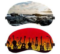 Lot de 2 masques de sommeil respirants pour homme et femme, guitare musicale, violon, jazz - Zéro pression oculaire pour dormir