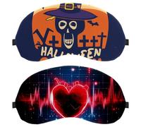 Lot de 2 masques de sommeil respirants pour homme et femme, pour la Saint-Valentin, battements de cœur, zéro pression oculaire pour dormir