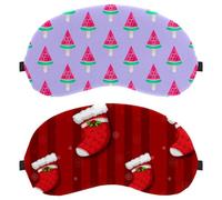 Lot de 2 masques de sommeil rouges à motif bas de Noël pour hommes et femmes, masque de nuit sans pression, masque de sommeil respirant, blocage de la lumière