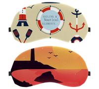 Lot de 2 masques de sommeil Sunset Lighthouse Cove, bloquant complètement la lumière pour les yeux pour les personnes dormant sur le côté, bandeau pour les yeux sans pression oculaire, couverture