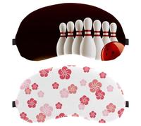 Lot de 2 masques de sommeil traditionnels japonais en fleurs de cerisier roses, bloquant complètement la lumière pour les yeux pour les personnes dormant sur le côté, bandeau de nuit zéro pression