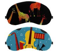 Lot de 2 masques de sommeil vectoriels avec poster jazz pour homme et femme, masque de nuit sans pression, masque de sommeil respirant, blocage de la lumière