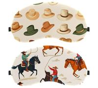 Lot de 2 masques de sommeil vintage Wild West avec motif de cowboys pour hommes et femmes, masques de sommeil respirants, zéro pression oculaire pour dormir