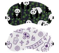 Lot de 2 masques de sommeil violets à motif gribouillage Dia de Muertos pour homme et femme, masques de sommeil respirants, zéro pression oculaire pour dormir