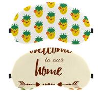 Lot de 2 masques de sommeil « Welcome to Our Home » - Bloque la lumière pour les yeux - Masque respirant pour les yeux - Pour homme et femme