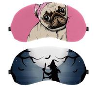 Lot de 2 masques de sorcière pleine lune d'Halloween pour dormir sur le côté, masque de sommeil, masque de sommeil, masque doux pour les yeux, couverture pour les yeux, pour voyage, sieste, avion