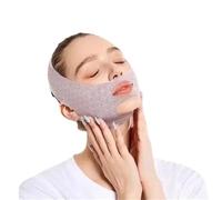 Lot de 2 masques jacquard non enveloppés à bords en V pour le visage - Double ceinture gainante - Pour enlever l'affaissement du menton et améliorer la bande