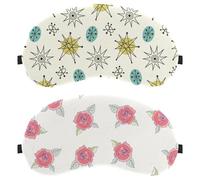 Lot de 2 masques pour les yeux à motif rose ivoire, masque de sommeil pour les yeux pour dormeur latéral, bandeau de nuit zéro pression oculaire, couverture de sommeil réglable, bloque complètement la