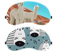 Lot de 2 masques pour les yeux à motif zèbre, masque de sommeil pour les yeux pour dormeur latéral, bandeau de nuit zéro pression oculaire, couverture de sommeil réglable, bloque complètement la
