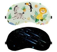Lot de 2 masques pour les yeux ciel nocturne avec étoiles filantes pour dormir sur le côté, masque de sommeil, masque de sommeil doux pour les yeux, pour voyage, sieste, avion, blocage de la lumière