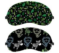 Lot de 2 masques pour les yeux de bébé lion et zèbre dessinés à la main pour dormir sur le côté, masque de sommeil, masque de sommeil doux pour les yeux, pour voyage, sieste, avion, blocage de la