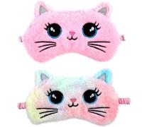 Lot De 2 Masques Pour Les Yeux En Peluche Doux Pour Dormir Bandeau Pour Les Yeux Confortable Et Mignon Masque De Sommeil En Satin La Sieste Pour Les Femmes Et Les Hommes