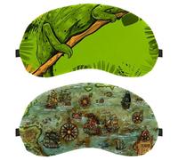 Lot de 2 masques pour les yeux, masque de sommeil rétro antique carte du monde pour dormir sur le côté, masque de nuit zéro pression oculaire, couverture de sommeil réglable, bloque complètement la