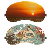 Lot de 2 masques pour les yeux pour dormeur latéral, carte de pirate au trésor de l'île, masque de sommeil, masque de sommeil doux pour les yeux, pour voyage, sieste, avion, blocage de la lumière